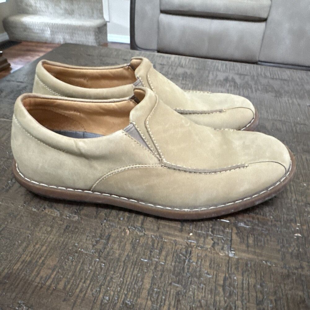 Tommy Bahama Bicycle Toe Slip-on Loafer Tan Matte Leather Mens 8 M Comfort